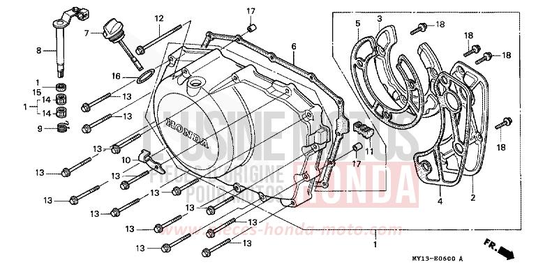 RIGHT CRANKCASE COVER for Africa Twin 750 TASMANIA GREEN ME (G142G) from 1995